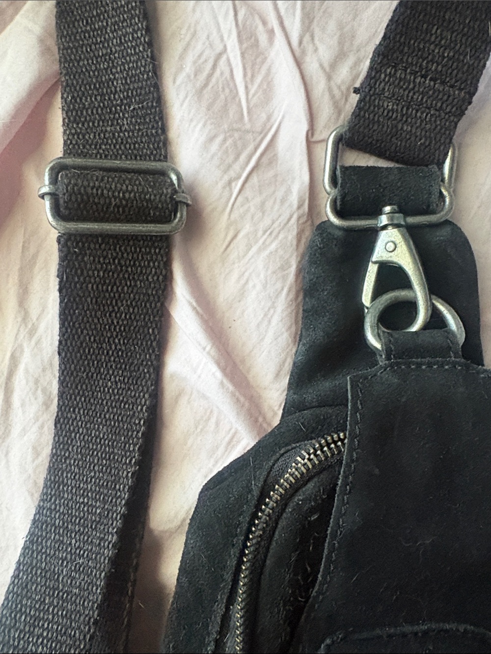 Free People Hudson Suede Sling Bag in Black - Picture 6 of 11